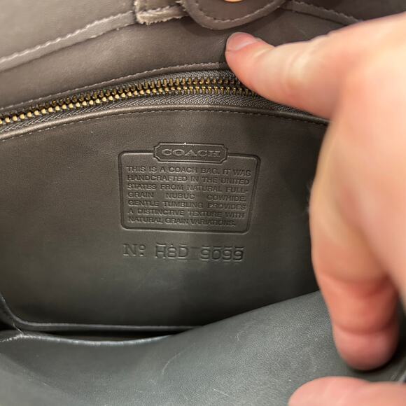 Vintage 90s Coach Gray Leather Tribeca Slim Bucket Shoulder Bag Purse - Picture 7 of 8